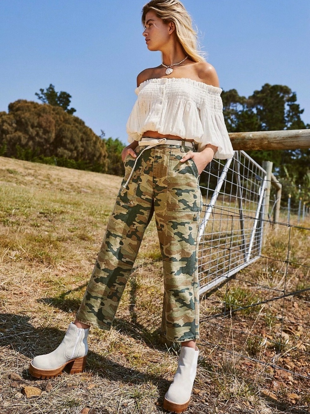 We The Free Free People Remy Camo High Rise Cropped Pants Size 25
Flaws picture